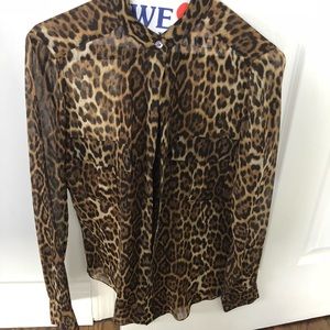 BCBG Max Azria Leopard Blouse
